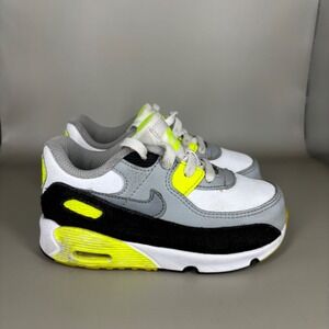 Nike Air Max 90 Toddler Volt Wolf Grey White CD6868-101 Mens Size 8C